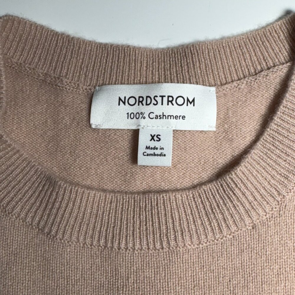 Nordstrom 100% Cashmere Crewneck Sweater – Tan Memoir – XS (NWT) - Picture 4 of 9